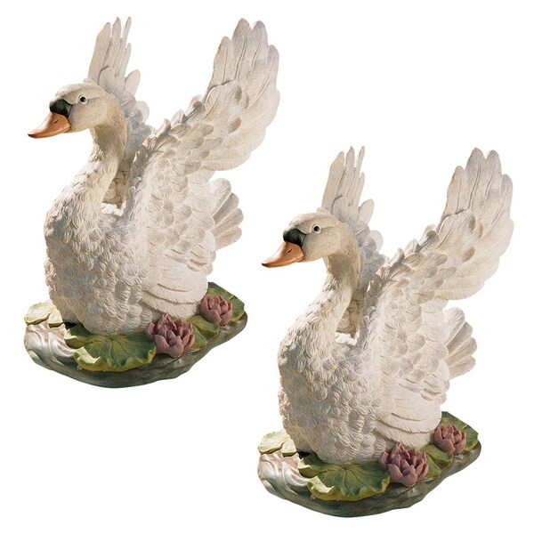 The Majesty Of Swan Lake Sculpture: Set Of Two